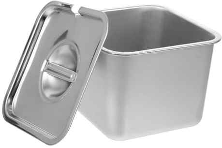 Toyvian Bac à Glace en Inox 20 Cm Carré avec Couvercle Hermétique Acier Inoxydable Résistant aux Odeurs Entretien Facile Conservation Alimentaire Réfrigérateur et Congélateur