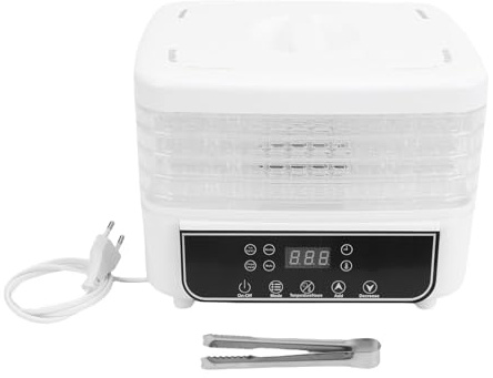 Mumusuki Déshydrateur Alimentaire, 5 Plateaux, Séchoir électrique avec Technologie de Flux D'air à 360°, Minuterie Numérique Réglable, Contrôle de la Température, pour Fruits, Légumes, (Prise UE 220V)