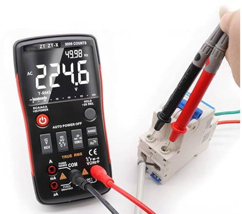 Multimetro Digitale Zt-x con Tutti I Pulsanti, 9999 Conteggi, Grafico A Barre Analogico, Amperometro per Corrente Alternata/Continua, modalità Automatica/Manuale (zt-x)