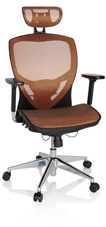 hjh OFFICE 657020 Hög kontorsstol VENUS ONE - Iögonfallande design med otroliga tekniska finesser, Många olika justeringsmöjligheter, Modernt mesh för maximal komfort.