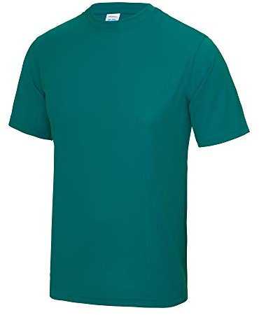 Just Cool - Camiseta lisa para hombre, Primavera-Verano, envolvente, Liso, Manga Corta, Hombre, color verde jade, tamaño L