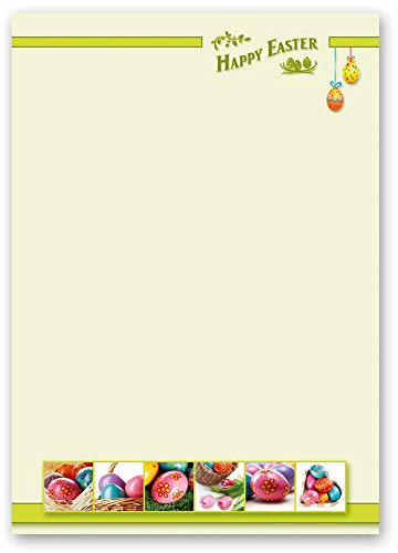 50 Blatt Briefpapier Ostern HAPPY EASTER - DIN A5 Format - Paper-Media