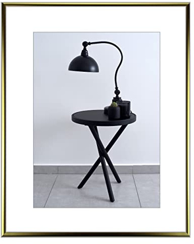 myposterframe Bilderrahmen Ariel 22 x 26 cm Aluminium 26 x 22 cm Gold Glanz mit Kunstglas klar 1 mm