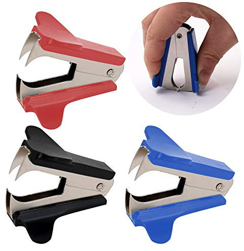 Heftklammerentferner,3er Pack Eagle Entklammerer mit Stahlkiefer Mini Enthefter für Schulbüro Zuhause Zufällige Farben