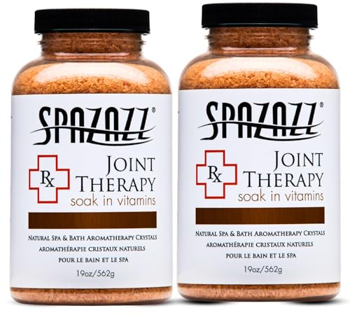 Spazazz Hot Tub Aromatherapy Joint Therapy Natural Spa & Bath Salt Crystals 19oz 2 Packs - Aromatherapy Bath Salts with Magnesium & Arnica - Safe for All Hot Tub and Spa Equipment