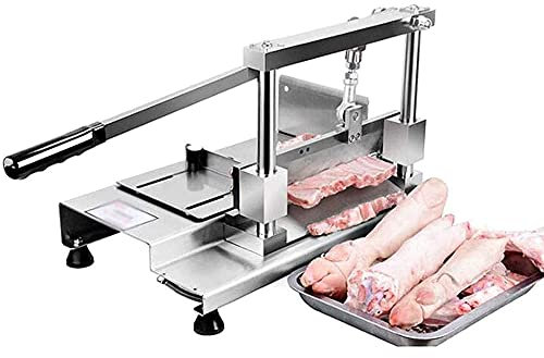 MNSSRN Lebensmittel Edelstahl Fleisch Slicer, manuelle Knochen-Schneidsägemaschine, kommerzielle Desktop-Schneiden von Trottern Knochenschneidemaschine, Haushaltsfleisch-Schneidemaschine