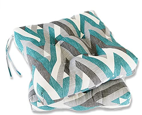 2 Cojines para Asientos de Silla, 40x40 CM, Altura de 7 CM, Acolchados. Cómodos y BIandos, Ideal para sillas de Cocina y Salón, Comedor y jardín. (Pack 2 Unidades, Triángulo)