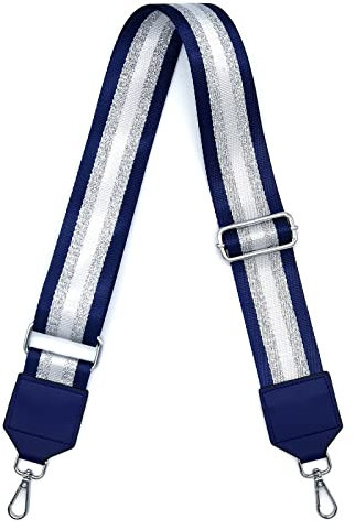 Verstellbarer Schultergurt Taschengurt Breit 5CM, Taschengurte zum Wechseln Mehrfarbiger Breiter Taschengurt Schulterriemen für Damen und Herren, Mädchen DIY Zubehör für Tasche(Blau)