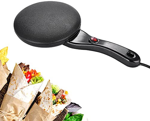 THREMA Crepiera Elettrica Portatile, Macchina per Crepes con Rivestimento Antiaderente da 600 W con Spegnimento Automatico E Protezione della Temperatura, per Crepes, Pancetta E Tortilla