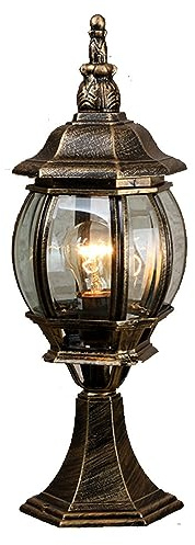 Mengjay Sockelleuchte Außenleuchte Retro Spalte-Lampe Außen Pollerleuchten Sockelleuchte Gartenleuchte Rasen Terrasse im Freien Tischleuchte Säulelampe Villa Pfosten Zaun Wegeleuchte (C)