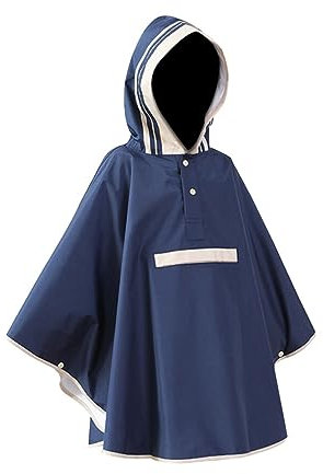 RORPOIR Regenfester Poncho Für Jungen Und Mädchen Modischer Regenmantel Verlängerte Kapuze Leicht Größe L