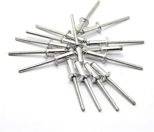 Befestigungsnieten, Muttern, Schrauben, Bolzen, Nieten, 100 Stück, Aluminium-Pilzkopf, gebrochene Dorn-Blindnieten, Möbel-Blindnieten for elektrische Ausrüstung in der Automobil- und Flugzeugindustrie
