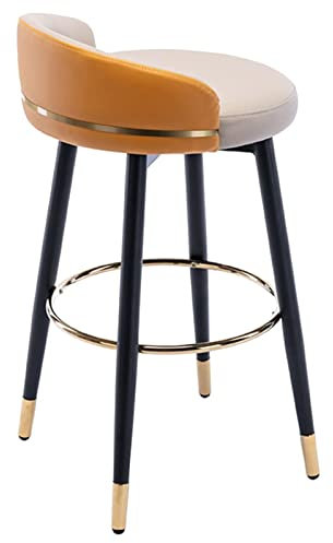 NEAFP Barstuhl, um 360° drehbare Rückenlehne, Barhocker mit schwarzem Karbon-Stuhlrahmen und Goldener Fußstütze für Büro, Empfangstheke, hoher Hocker (Größe: 72 cm, Farbe: 03) (1) HGCHH