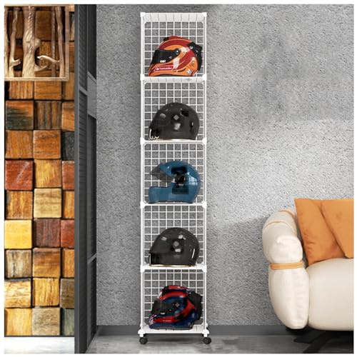 Motorradhelm Aufbewahrungsregal Metall Hutablage, Helm organisieren Vitrine für Fußballhelm/Fahrradhelm/Baseballhelm, Großer Hut-Organizer-Kappenaufhänger für Hutladen und Garderobe