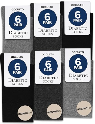 Occulto Diabetesstrumpor Män & Kvinnor 6 pack (modell: Oliver) Grå mix 47-50