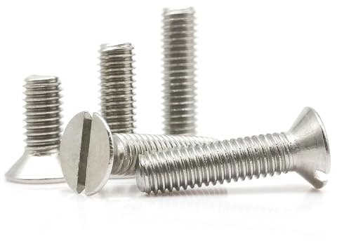 5/10 Stück M5 M6 M8 304 A2-70 Edelstahl GB68 Senkkopfschraube mit Schlitz und flachem Schlitz (Color : 40mm, Size : 10pcs M6)