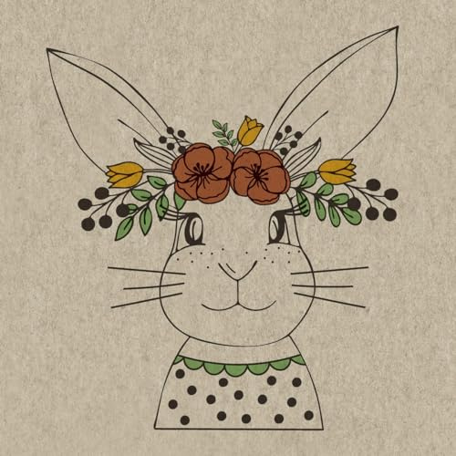 25 nachhaltige Servietten aus Recycling-Papier Ostern Hasendame mit Blumenschmuck als Tischdeko. Papierservietten mit Motiv. Ökologisch nachhaltige Deko aus recyceltem Papier. 33x33cm