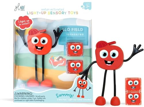 Glo Pals Sammy Figur mit 2 Leuchtwürfeln, Wasserspielzeug, Badewannenspielzeug