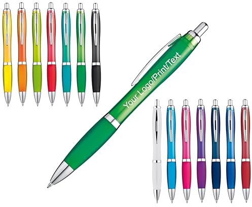 Schmalz Personalisierbarer Plástico Bolígrafo Con UV Impresión Publicidad/Logo/Texto/Mensaje/Ceremonia de Graduación/Medir Azul Tinta (500)