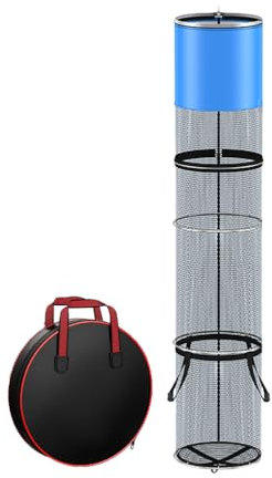 Fishing Setzkescher, Klappbar Fischernetz, 1,6m Längen, 25cm Durchmesser, Faltbar Schleppnetz Kescher Angeln Das Netz mit Trage-Tasche für Die Platzierung Von Fischen und Garnelen
