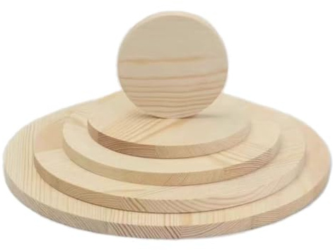 HSTWODE Holzscheibe rund, Holz Log Scheiben, Naturholz Baumscheiben, Durchmesser 10 bis 30 cm, geeignet für Bastelarbeiten, Malerei. (5 Stück 30cm)
