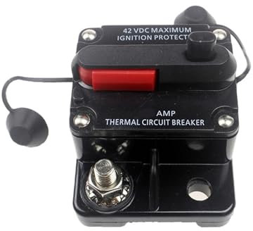 NAHIJOPGZ 12-42VDC 50A 60A 80A 100A 150A 200A 250A 300A disjoncteur Voiture Camion Audio fusible réarmable disjoncteur avec Protection de Puissance(60A)