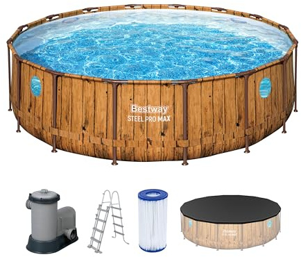 Bestway 56725-4 Set piscina fuori terra Steel Pro MAX Splashview da 488x122 cm