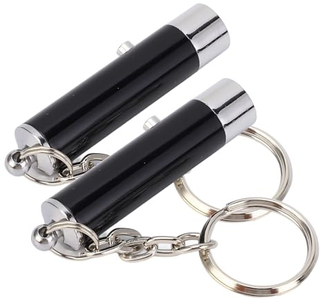 Mini Lampe de Poche 2 Pièces avec Porte-clés, LED Jaune Douce, Matériau Métallique, Conçue pour Plus de commodité, LR41 X 4, 25 MAh X 4 (avec Pile Bouton incluse), Adaptée au
