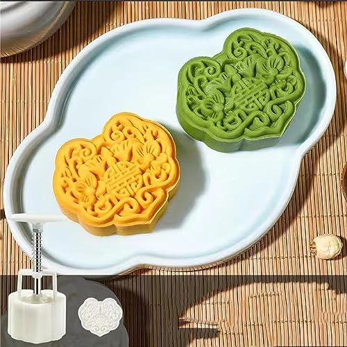 JNHGSHUAISDF mooncake mould Hand Press Mooncake Mid Festival Moon Cake Mould，Chinese Mooncake, Ruyi Lock Shape Mooncake, Hand Pressure Mooncake Baking Tools, Ice Skin Press Baking