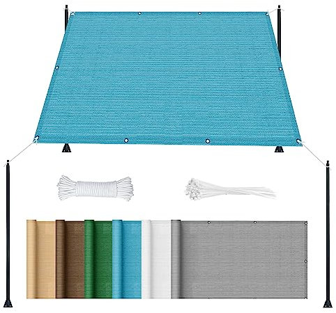 Sail - Tenda rettangolare da 1,6 x 2,8 m, per cortile, piscina, prato, attività all'aperto, materiale traspirante in HDPE, con corda di protezione UV e copertura solare