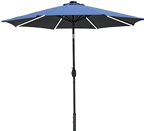 Ombrelloni da Giardino per Esterni, 2,7 m, ombrellone da Giardino, ombrellone da Patio a LED a 360 Gradi con 8 luci solari a LED, Parasole da Spiaggia per Esterni, Senza