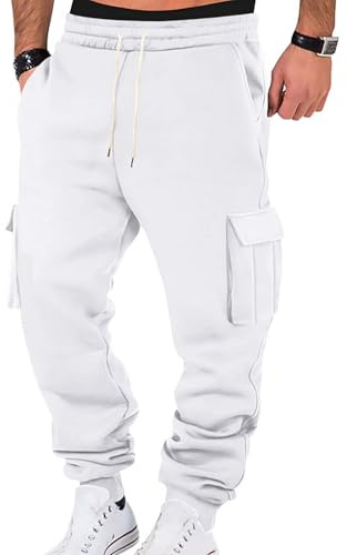 uxxnjfg Pantaloni da Lavoro Uomo Cargo Trekking Pantaloni con vestibilità Sci Larghi Tattici Softshell con Tasche Multiple Casual Leggeri Abbigliamento