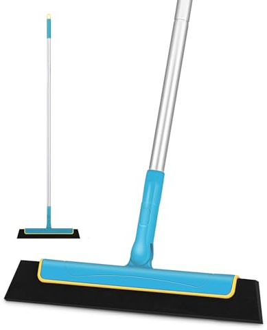 CLEANHOME Duschabzieher Blau Langer Stiel,Shower Floor Squeegee | Leicht und Wendig EVA Abzieher Boden zur Reinigung von Wasser,Tierhaaren,Seifenwasser,Bodenbelag für kleine Flächen