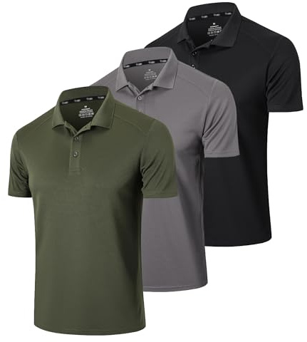 Gaiatiger 3er Pack Poloshirt Herren Kurzarm Schlank Leicht T-Shirt mit lässigem Kragen Atmungsaktiv Hygroskopisch Poloshirts für Herren Golf Polo Shirts männer