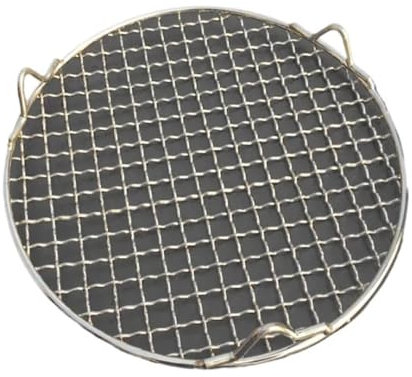 WUJIHE Griglia rotonda in acciaio inox 304 con piede per barbecue, barbecue, griglia di raffreddamento per cottura a vapore, griglia da campeggio, rete metallica a rete (42,5 cm)