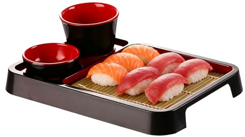 Para Soba, juego de bandejas de sushi japonés para aperitivos y vajillas, bandeja rectangular para cocina, condimentos, salsas, buffet, postres, desayuno, picnic, fiesta restaurante cumpleaños