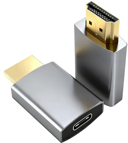1PC USB-C to HDMI Adapter HD 3.1 Adapter 4k@30Hz USB C Female HDMI Male Adapter USB-C Ports Computer Expansion Gaming Modes Video Transmission Suitable for iPhone 15 16 17 Laptop iPad Macbook