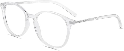 Firmoo Blaulichtfilter Brille ohne Sehstärke Damen Herren Rund | Anti-Glaz Computerbrille, TR leichter Rahmen Vollrandbrille für PC/Handy/Fernseher,Bildschirme