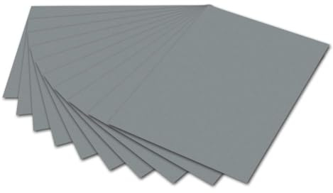 folia 6184 - Lot de 10 Feuilles de Carton Photo Gris Pierre - 50 x 70 cm - 300 g/m² - pour Le Bricolage et la Conception créative des Cartes, des Images de fenêtre et pour Le Scrapbooking