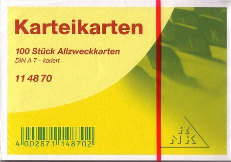Kartei-Karte A7 100St Wei Kariert 114870-56720
