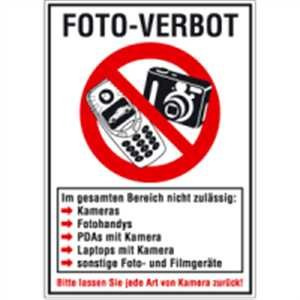 Schild Kombischild: FOTO-VERBOT 29,7 x 21cm PVC 2 mm