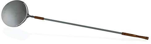 WAS Germany 2290 400 Aluminium Pizzaschaufel mit Beweglichem Holzgrif, 40cm Schaufel, 200cm Länge