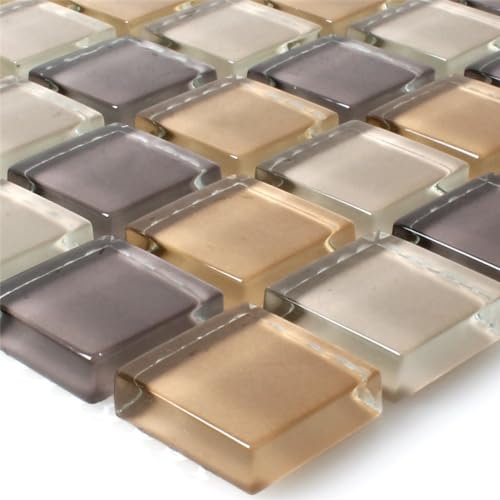 Glasmosaik Fliesen Hellbraun Außen Duschboden Waschraum Küche Abstellraum