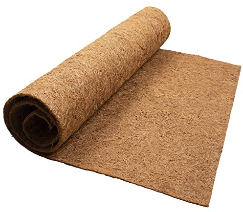 Fengaim 1m*0.6m/40 x 24 Coco Hanging Basket Liner Coconut Growing Mat Garden Plant Flowerpot Coconut Fibre Matting Liner Roll for Patio Containers Wall Troughs Reptile Carpet Lizard Cage Mat
