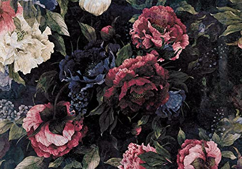 WallArena - Vlies Fototapete Blumen 254x184 cm - Fototapeten - Tapeten - für Wohnzimmer Schlafzimmer - Vliestapete Wandtapete Tapete 3D Effekt- inkl. Kleister - Jahrgang
