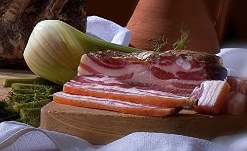 Gepfefferte Italienische Bauchspeck-Scheiben Pancetta - 3 x 250 g-Scheiben - Salumi Murru Irgoli