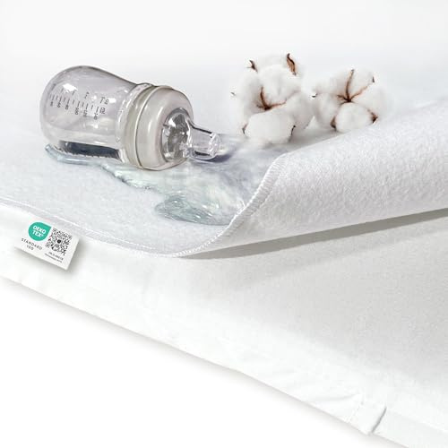 MAKIAN wasserdichte Betteinlage - Matratzenauflage 70x100 cm - Molton Matratzenschoner aus Baumwolle - Oeko-TEX® Standard 100 geprüft, wasserdicht & hygienisch - Kochfest & trocknergeeignet