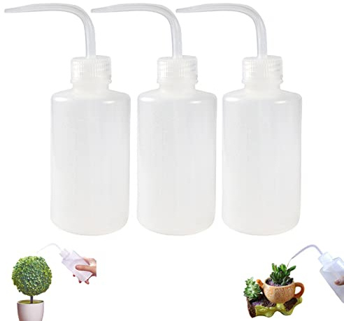 PXRLMYF 3 Stück 250ml Gießflasche,Transpartent Kunststoff Quetschflaschen | Spritzflasche für Gartenarbeit Industrie Labor und Chemie