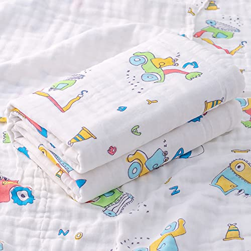 Hivia Musselin Babydecke-110 * 110CM Babydecke Baumwolle,6 Schichten Kuscheldecke Baby-Baumwolldecke Sommer Musselin Decke Baby|Engineering-Fahrzeug