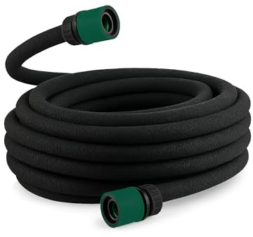 iTrend Porous Soaker Hose - 15m x 12.5mm Garden Drip Irrigation Micro Drip Hose for Root & Soil Watering - Easy to Use for Gardens, Lawns & Farms